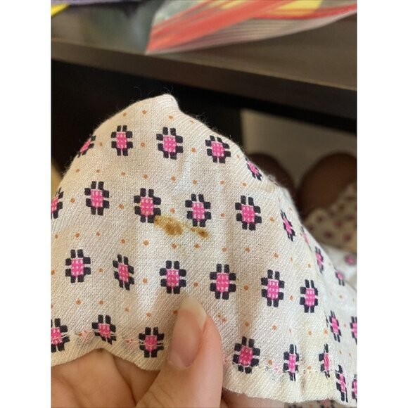 French Connection Womens Blouse Size 2 Modal Bell Sleeve Geometric Polka Dot Top - Picture 9 of 10